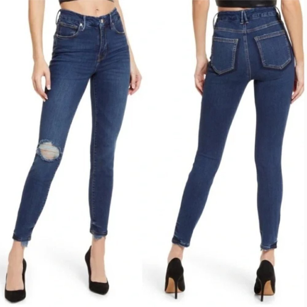 Good American Good Legs Shadow Pocket High Waist Skinny Jean 4/27 GLSPBD873T